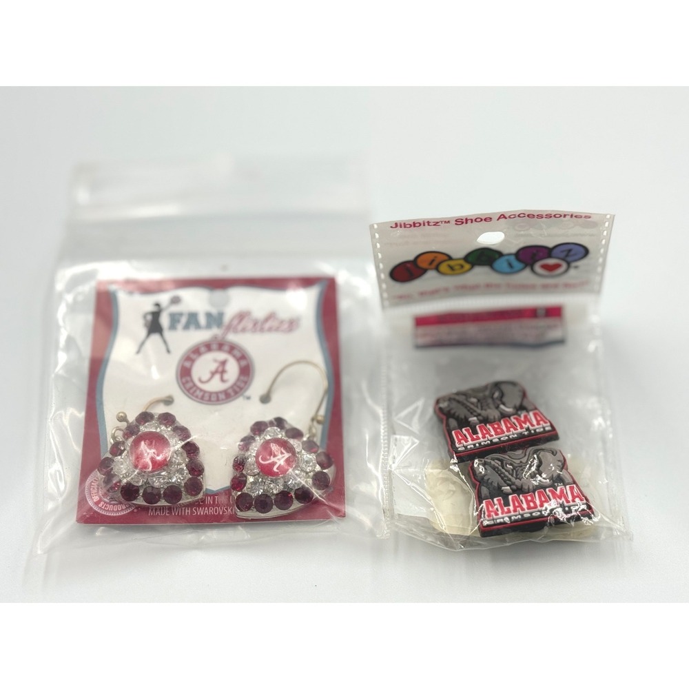 Alabama Crimson Tide Fan Flirties Earrings Jibbitz Shoes Mixed Y2K Gameday